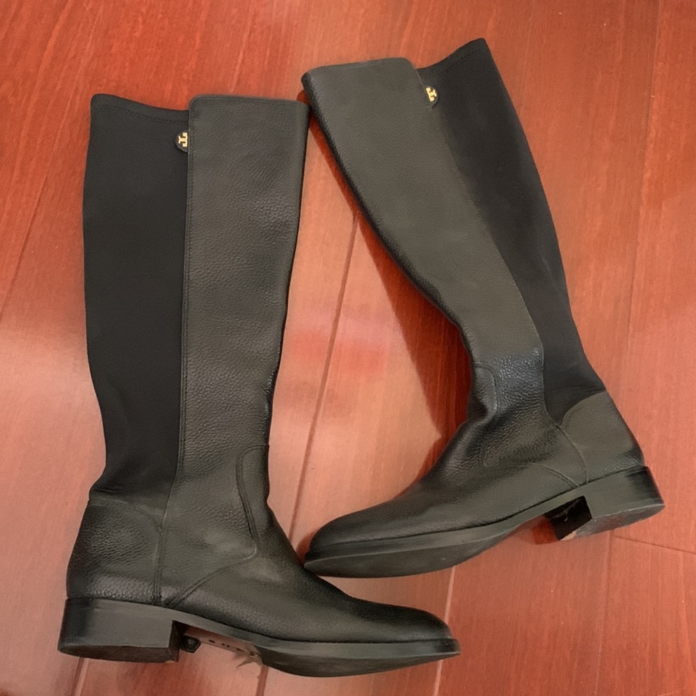 Tory Burch - black 2 panel knee high boots - size 8